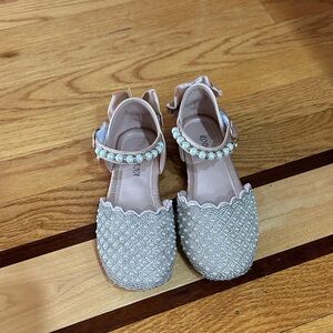 Rodena Girls Pearl & Rhinestone Pink Dress Shoes